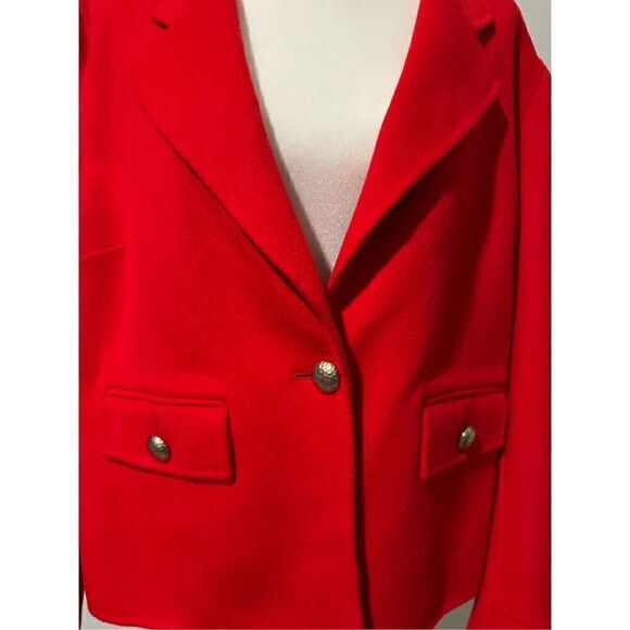 St. John classic Red blazer coat Angora wool cashmere Blend 14 - Picture 2 of 6